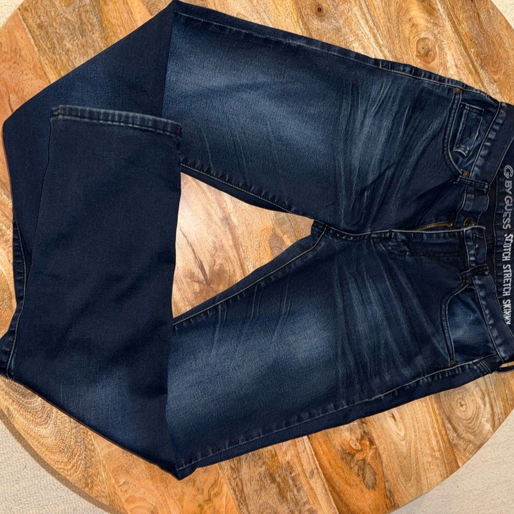 G by Guess Men's Dark Blue Slim Straight Jeans